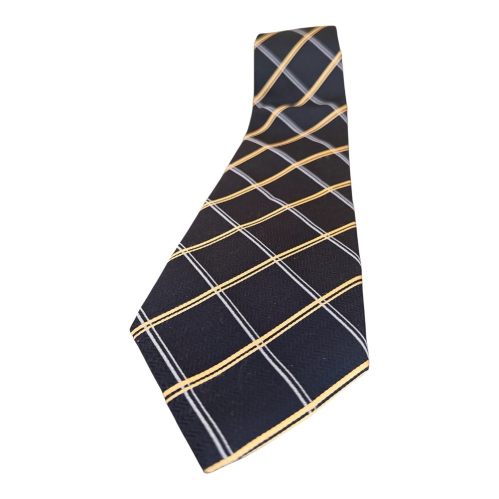 Donald J Trump Necktie Signature Collection Black Gold striped Designer
